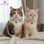VANDITA'S Cat/Puppy Pearl Jewellery Collar with Multicolour Bells ( OFF WHITE ) - Image 5