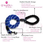 VANDITA'S Reflective Round Dog Leash 12MM – Heavy Duty Rope Lead with 360° Movable Imported Snap Hook – High Visibility Black – for Small & Medium Dogs - Image 2