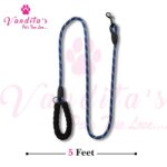 VANDITA'S Reflective Round Dog Leash 12MM – Heavy Duty Rope Lead with 360° Movable Imported Snap Hook – High Visibility Black – for Small & Medium Dogs - Image 3