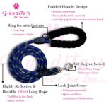 VANDITA'S Premium Reflective Rope Dog Leash | Heavy Duty Braided Pet Lead with Soft Foam Padded Handle, 360° Swivel Metal Clip & O-Ring | Strong Walking & Training Leash for Small, Medium & Large Dogs - Image 3
