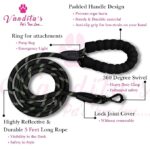 VANDITA'S Strong Reflective Dog Leash | Premium Braided Rope Lead with Safety Lock Clip, Soft Foam Handle & Heavy Duty Hardware for Small, Medium & Large Dogs - Image 2