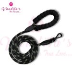 VANDITA'S Strong Reflective Dog Leash | Premium Braided Rope Lead with Safety Lock Clip, Soft Foam Handle & Heavy Duty Hardware for Small, Medium & Large Dogs - Image 5