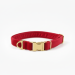 Luxury Red Velvet Dog Collar | Soft Adjustable Pet Collar with Premium Metal Buckle | Comfortable, Durable & Stylish Collar for Small, Medium & Large Dogs