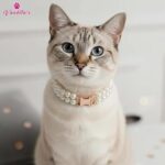 VANDITA'S Pearl Cat & Puppy Collar with Rose Gold Buckle | Double Strand Faux Pearl Necklace for Cats, Kittens & Small Dogs | Elegant Pet Accessory - Image 2