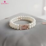 VANDITA'S Pearl Cat & Puppy Collar with Rose Gold Buckle | Double Strand Faux Pearl Necklace for Cats, Kittens & Small Dogs | Elegant Pet Accessory - Image 4