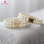 VANDITA'S Double Strand Pearl Cat & Puppy Collar | Faux Pearl Pet Necklace with Matte Gold Quick Release Buckle | Luxury Collar for Cats, Kittens & Small Dogs - Image 3