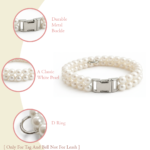 VANDITA'S Pearl Cat & Puppy Collar | Double Strand Faux Pearl Pet Collar with Nickel Quick Release Buckle | Luxury Collar for Cats, Kittens & Small Dogs | White Elegant Pet Necklace - Image 4